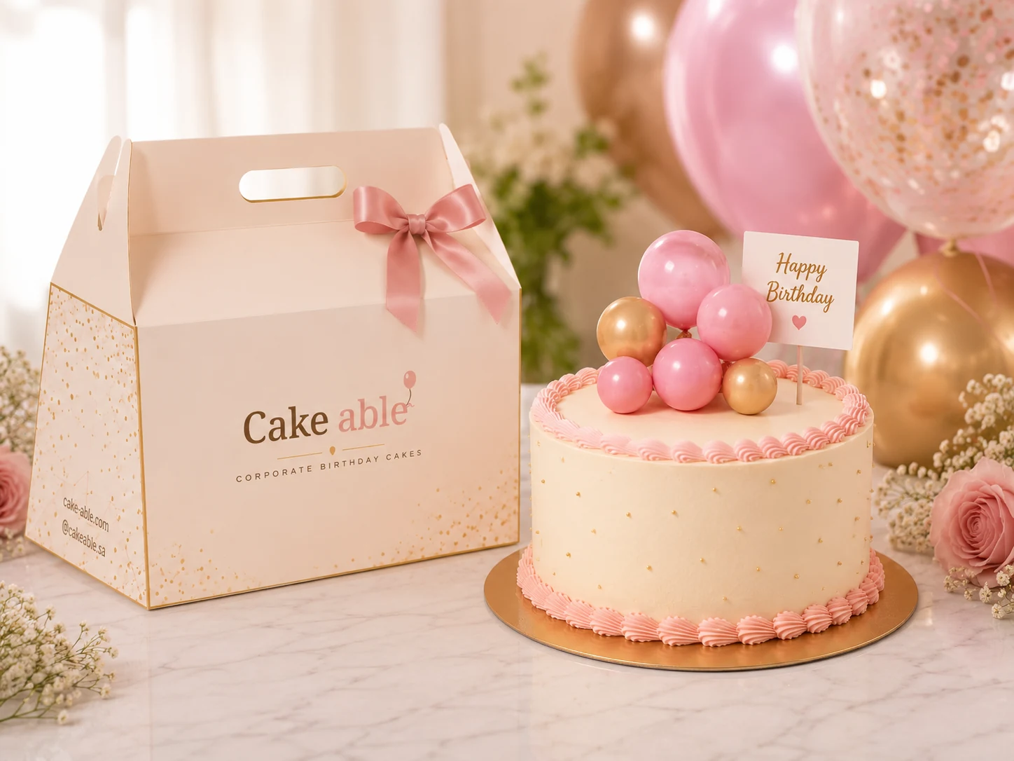 Cake-able premium cake and branded box